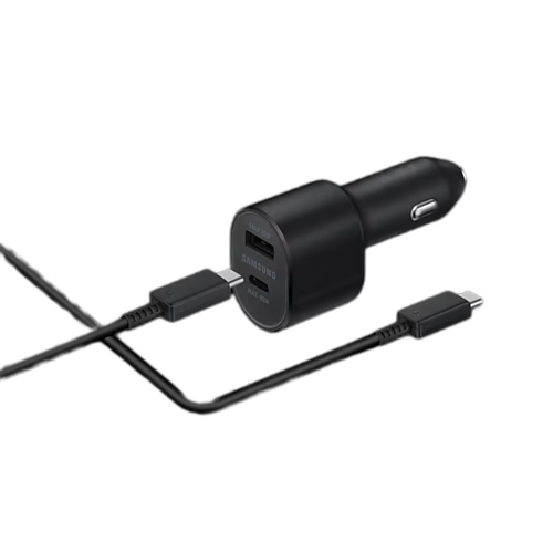 شارژر فندکی سامسونگ سوپر فست دو پورت ۴۵+۱۵ وات با کابل دوسر تایپ سی