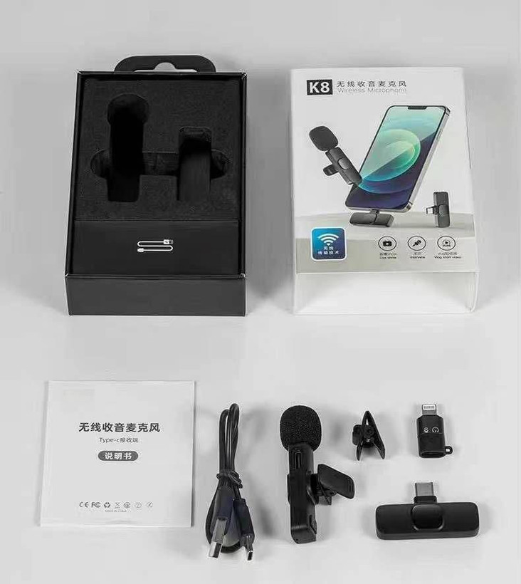 محتویات کامل میکروفن یقه ای K8