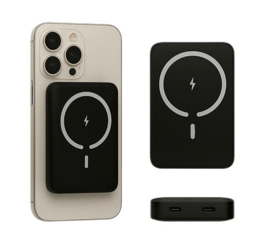 پاوربانک مگنتی جمعوجور KPS متصل به پشت گوشی موبایل