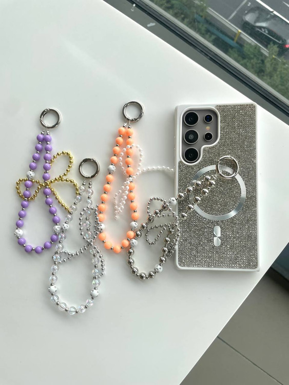 بند موبایل مهرهای دخترانه رنگی و شیک