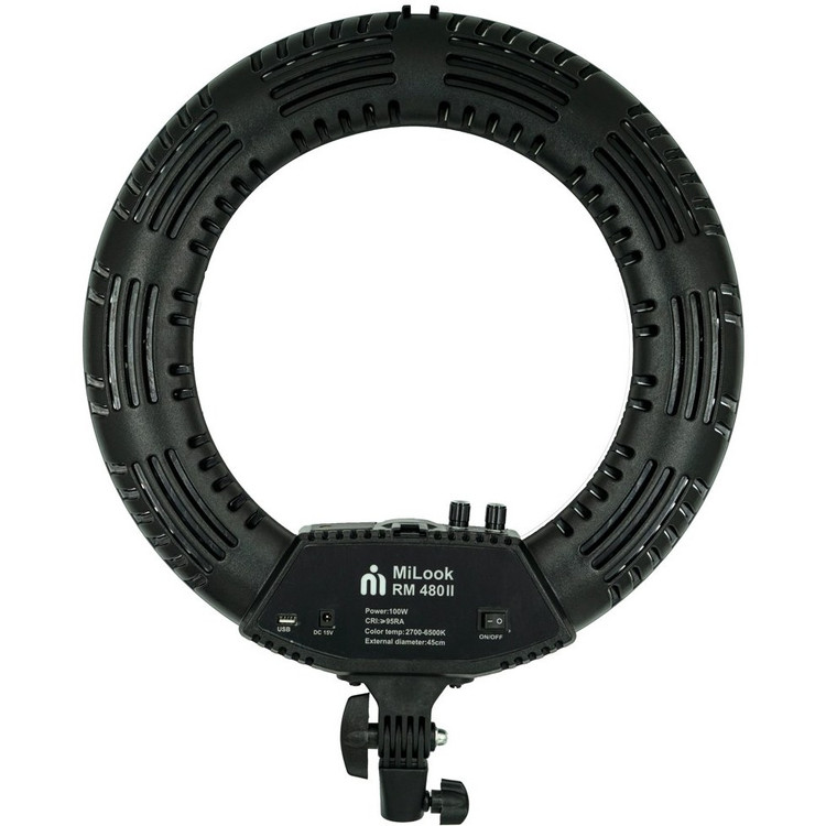 رینگ لایت حرفهای ۱۸ اینچ میلوک همراه با کنترل از راه دور و ۴۸۰ LED پرقدرت
