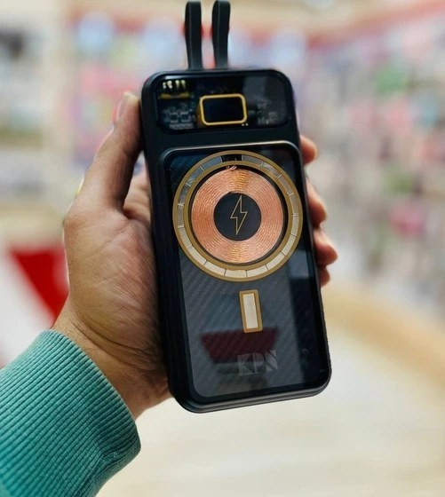 پاوربانک KPG مدل WP20S مشکی چسبیده به پشت آیفون با قابلیت مکسیف با گارانتی