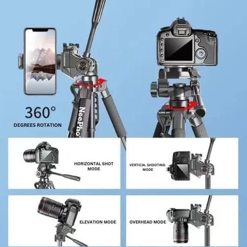 مانت گوشی افقی و عمودی و اوریب روی سهپایه Neepho NP910A