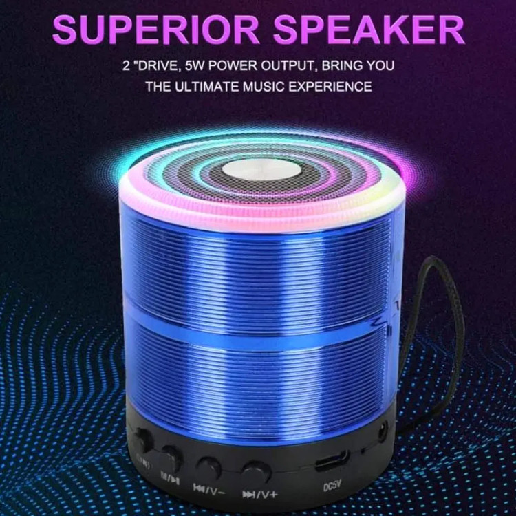 اسپیکر بلوتوثی قابل حمل مدل WS-887 RGB رقص نور دار